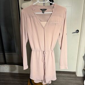 Blush Long Sleeve Shirt Dress